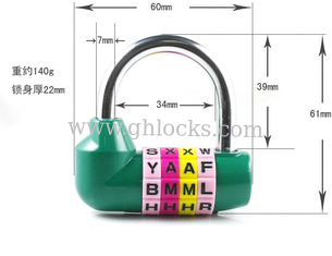Porcellana Tipo inglese serratura inglese della serratura a combinazione U della lettera di 4 Digital della lettera della serratura antifurto di codice fornitore